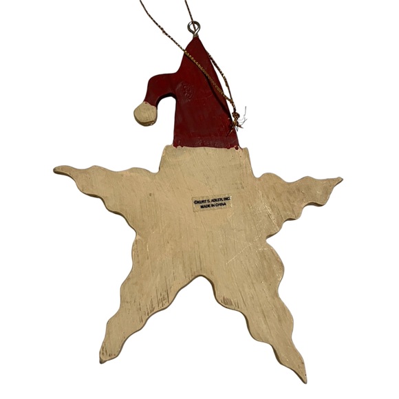 Kurt S. Adler Folk Art Santa Star Christmas Ornament - Picture 4 of 6